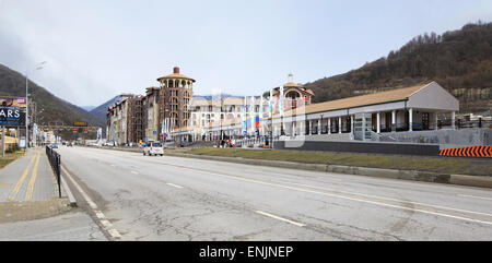 Sotschi, Russland - 13. Februar 2015: Gorki Gorod Resort in Esto-Sadok Stockfoto