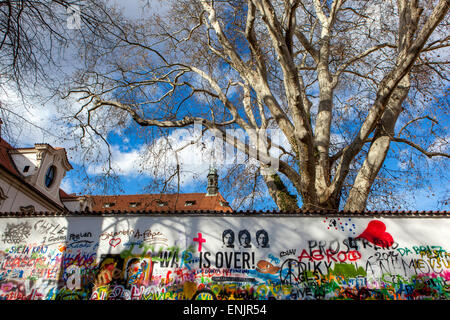 John Lennon Wall Prag Mala Strana Tschechische Republik Stockfoto