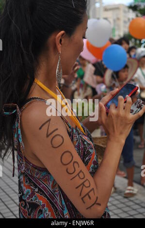 Okinawa, Japan: Menschen protestieren gegen die amerikanischen Stützpunkte Stockfoto