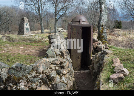 Französischen Beobachtungsposten, Typ Maulwurfshügel, gepanzerte drehbaren Kuppel, Hartmannswillerkopf, Nationaldenkmal des ersten Weltkrieges Stockfoto