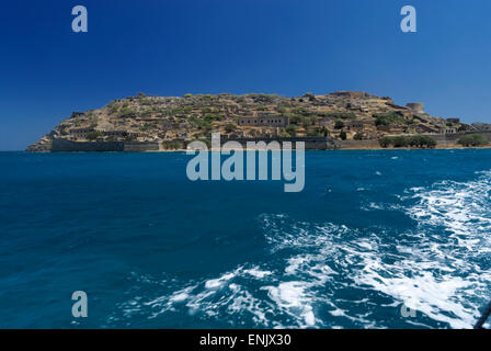 Venezianische Festung und ehemalige Leprakolonie, Spinalonga Insel, Elounda, Lasithi, Kreta, Griechenland. Stockfoto