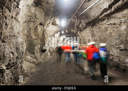 LKAB-Bergbau-Tour, meine größte unterirdische Eisenerz in der Welt, Kiruna, Lappland, Arctic Circle, Schweden, Skandinavien, Europa Stockfoto