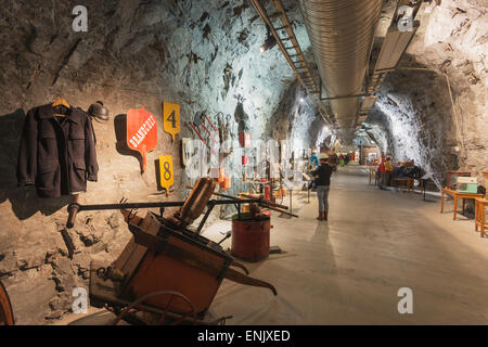 LKAB-Bergbau-Tour, meine größte unterirdische Eisenerz in der Welt, Kiruna, Lappland, Arctic Circle, Schweden, Skandinavien, Europa Stockfoto