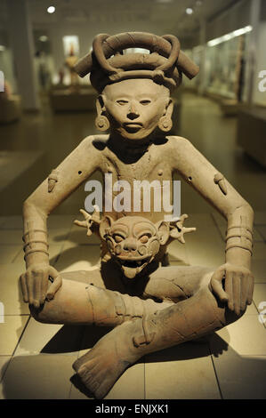 Klassische Veracruz Kultur. Mexiko. Weihrauch-Brenner. Figur im Wandel. Mann-Jaguar. Terrakotta und Pigmenten. 600-900. Israel Museum. Jerusalem. Stockfoto