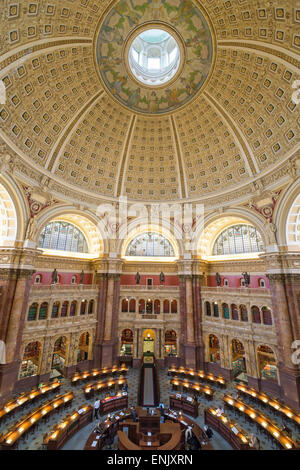 Die große Halle in der Thomas Jefferson Building, Library of Congress, Washington DC, Vereinigte Staaten von Amerika, Nordamerika Stockfoto