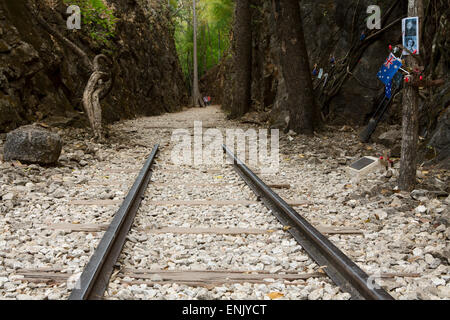 Hellfire Pass Museum auf der berüchtigten thailändisch-burmesischen Death Railway, Hellfire Pass, Kanchanaburi, Thailand Stockfoto