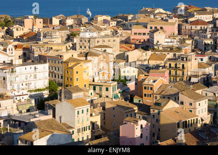 Blick über die Altstadt von der neuen Festung, Korfu, Corfu, Ionische Inseln, griechische Inseln, Griechenland, Europa Stockfoto