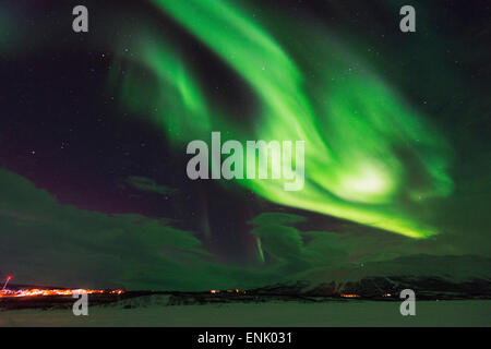 Aurora Borealis (Nordlicht), Abisko, Lappland, Arctic Circle, Schweden, Skandinavien, Europa Stockfoto