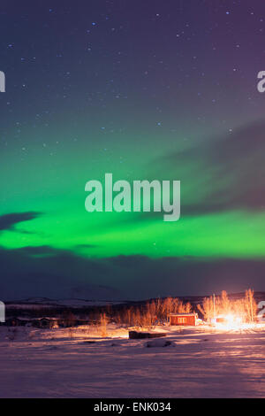 Aurora Borealis (Nordlicht), Abisko, Lappland, Arctic Circle, Schweden, Skandinavien, Europa Stockfoto