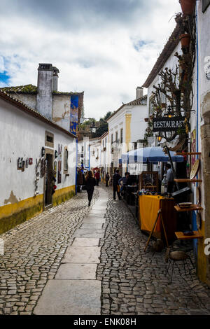Gasse, Obidos, Estremadura, Portugal, Europa Stockfoto