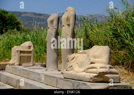 Geneleos Statuengruppe, UNESCO-Weltkulturerbe, Samos, North Aegean Islands, Heraion von Samos, griechische Inseln, Griechenland Stockfoto