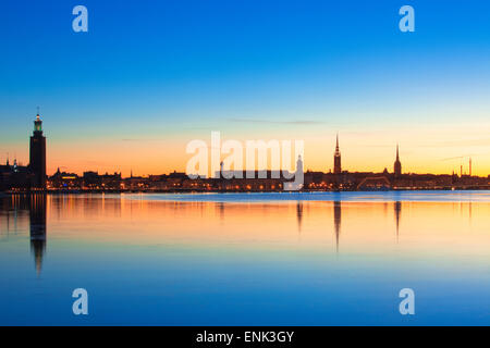 Schweden - Stockholm Skyline in der Morgendämmerung. Stockfoto