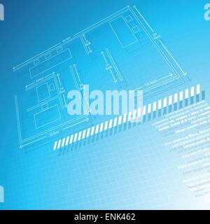 Vektor Blaupause technische Bauzeichnung Stock Vektor