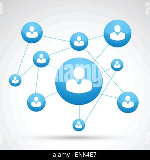 Vektor-Netzwerk-Diagramm zeigt Teamarbeit Stock Vektor