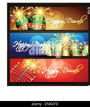Vektor-Set von Diwali-Header Stock Vektor