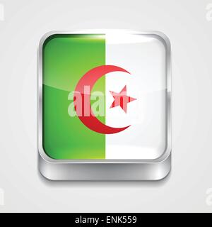 Vektor 3d Flagge Stilikone von Algerien Stock Vektor