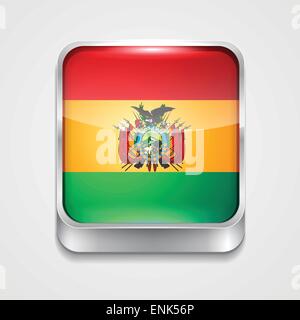 Vektor 3d Flagge Stilikone von Bolivien Stock Vektor