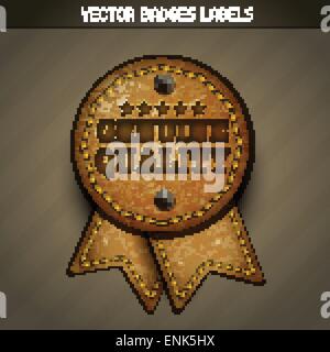 Leder Original Label Vektorgrafik Stock Vektor
