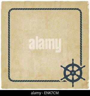 Marine Hintergrund mit Lenkrad alt Hintergrund - Vektor-Illustration. EPS 10 Stock Vektor