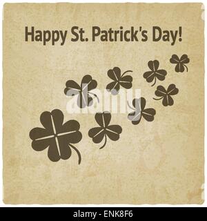 St. Patricks Day Karte mit Klee - Vektor-Illustration. EPS 10 Stock Vektor