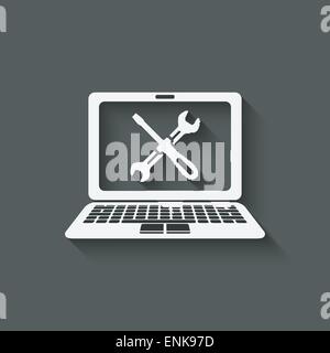 Computer Reparaturen Symbol - Vektor-Illustration. EPS 10 Stock Vektor