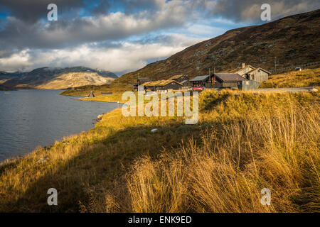 Die DNT-Hütte am Haukeliseter, am südlichen Rand der Hardangervidda, Norwegen Stockfoto