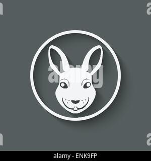 Kaninchen-Kopf-symbol Stock Vektor