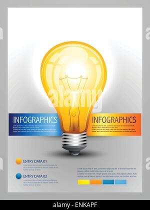 Vektor-Infografik-Vorlage der Glühbirne Stock Vektor