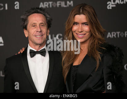 Prominente besuchen 2014 LACMA Kunst + Film-Gala zu Ehren Barbara Kruger und Quentin Tarantino präsentiert von Gucci im LACMA.  Mitwirkende: Brian Grazer, Veronica Smiley wo: Los Angeles, California, Vereinigte Staaten von Amerika als: 1. November 2014 Stockfoto