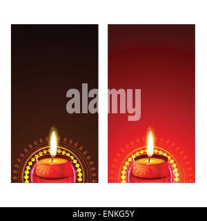 Vektor Diwali Diya banner Stock Vektor