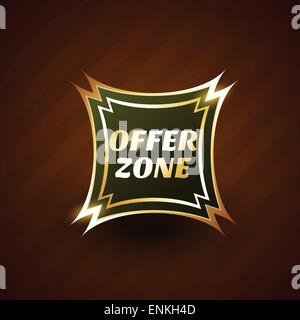 bieten Sie Zone Premium golden Label Design Vektor Stock Vektor