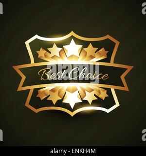 beste Wahl Etikettendesign mit Sterne platzen und coming out Stock Vektor