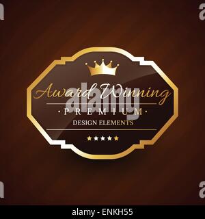 Golden Award preisgekrönten Premium schöne Vektor Etikettengestaltung Stock Vektor
