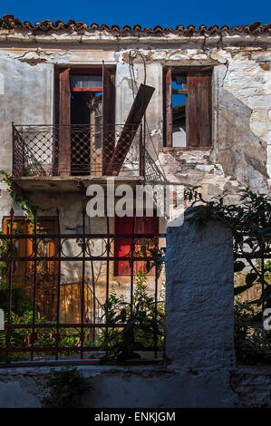 Verfallenes Haus in Skiathos. Stockfoto