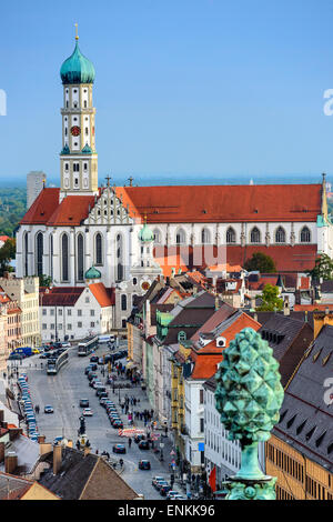 Augsburg, Deutschland, alte Stadt Skyline. Stockfoto