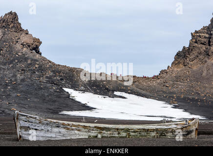 Touristen, die Täuschung Insel Süd-Shetland-Inseln antarktischen Halbinsel Antarktis Wandern Stockfoto