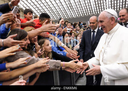 Nervi Hall, Vatikanstadt. 7. Mai 2015. der Fußballverein SS Lazio im Publikum vom Papst Francis. Bildnachweis: Wirklich einfach Star/Alamy Live-Nachrichten Stockfoto