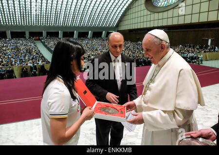 Nervi Hall, Vatikanstadt. 7. Mai 2015. der Fußballverein SS Lazio im Publikum vom Papst Francis. Bildnachweis: Wirklich einfach Star/Alamy Live-Nachrichten Stockfoto