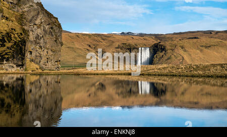 Skogafoss Wasserfälle Westisland Stockfoto