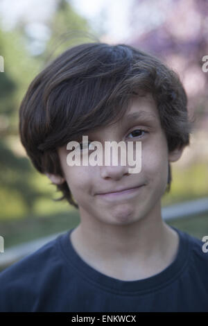 Zehn Jahre alter Junge von mixed-Rennen, Polnisch & Guatemalas Stockfoto