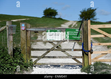 Ditchling Beacon Naturschutzgebiet auf South Downs Way Sussex UK Stockfoto