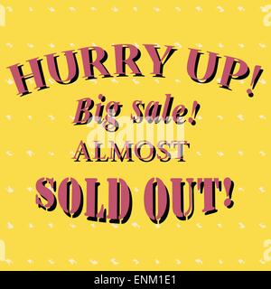 Großer Retro-bunte Verkaufsposter. Vektor-eps10. Stock Vektor