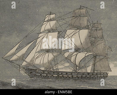 Die Segel-Fregatte - Old Ironsides USS Constitution Stockfoto