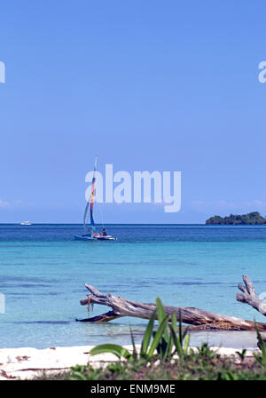 Segeln in der Lagune Stockfoto