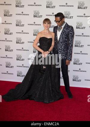 New York, USA. 7. Mai 2015. Ashley Bouder, B Michael im Ankunftsbereich für New York City Ballet 2015 Spring Gala, David H. Koch Theater im Lincoln Center, New York, NY 7. Mai 2015. Foto: Lev Radin/Everett Collection/Alamy Live-Nachrichten Stockfoto
