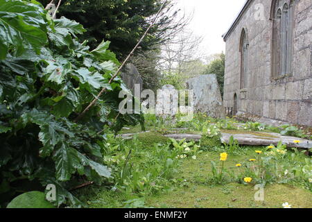 Madron-Friedhof mit Gräbern, Grabsteinen und Gedenkstätten Stockfoto