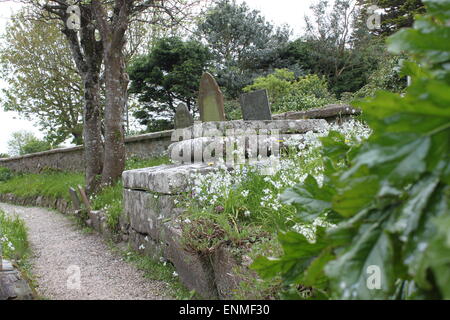 Madron-Friedhof mit Gräbern, Grabsteinen und Gedenkstätten Stockfoto