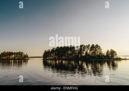 Siljan See bei Sonnenuntergang in Tallberg Dalarna Grafschaft, Schweden Stockfoto