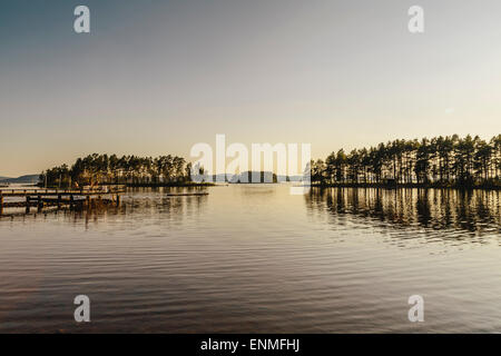 Siljan See bei Sonnenuntergang in Tallberg Dalarna Grafschaft, Schweden Stockfoto