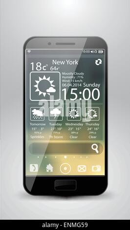 Smartphone-Wetter-widgets Stock Vektor